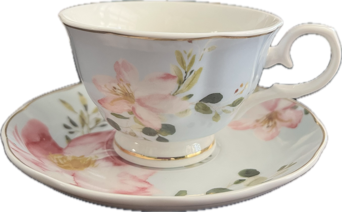 Blush Hibiscus by Fanquare - Teacup & Saucer - 2 available