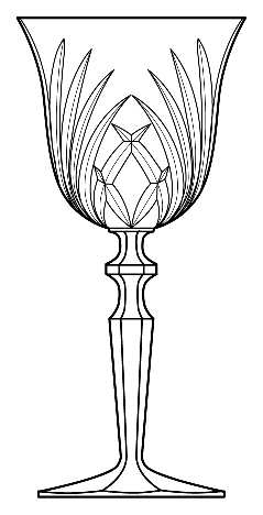 Rosewood by Gorham Crystal - Water / Wine Goblet - 1 available