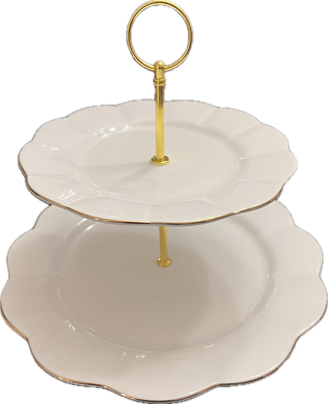 Scallop White by Grace's Teaware - Tiered Serving Tray - 1 available