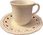 Cream Lace by  Skye Mcghie - Teacup and Saucer - 1 available