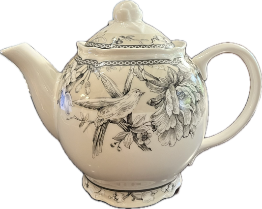 Adelaide Grey and White by 222 Fifth - Teapot - 1 available