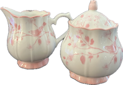 Pink Botanical Birds by Grace's Teaware - Creamer - 1 available