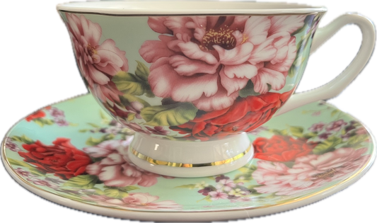 Spring Manor by Brew To A Tea - Teacup & Saucer - 1 available