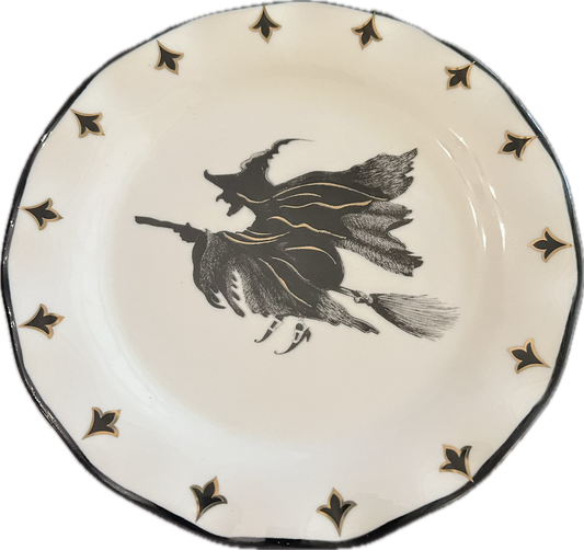 Witch Brew - Flying Witch  - by Potter's Studio - Bread & Butter / Dessert Plate - 6 available