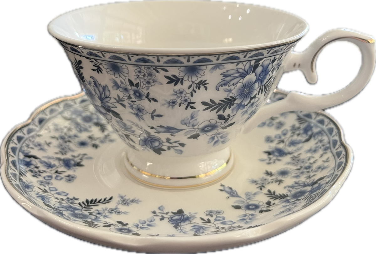 Blue Floral by Grace Teaware - Teacup & Saucer - 2 available