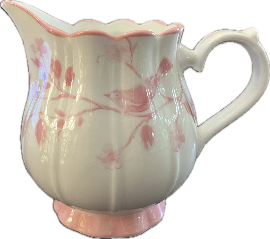 Pink Botanical Birds by Grace's Teaware - Creamer - 1 available