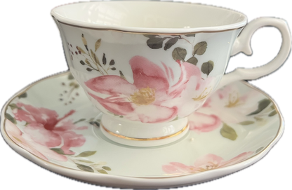 Blush Blossom by Fanquare - Teacup & Saucer - 2 available