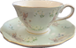 Bunnies - Teacup & Saucer (green) - 1 available