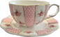 Pink Dots Rose Bud by Grace's Teaware - Creamer -  1 available