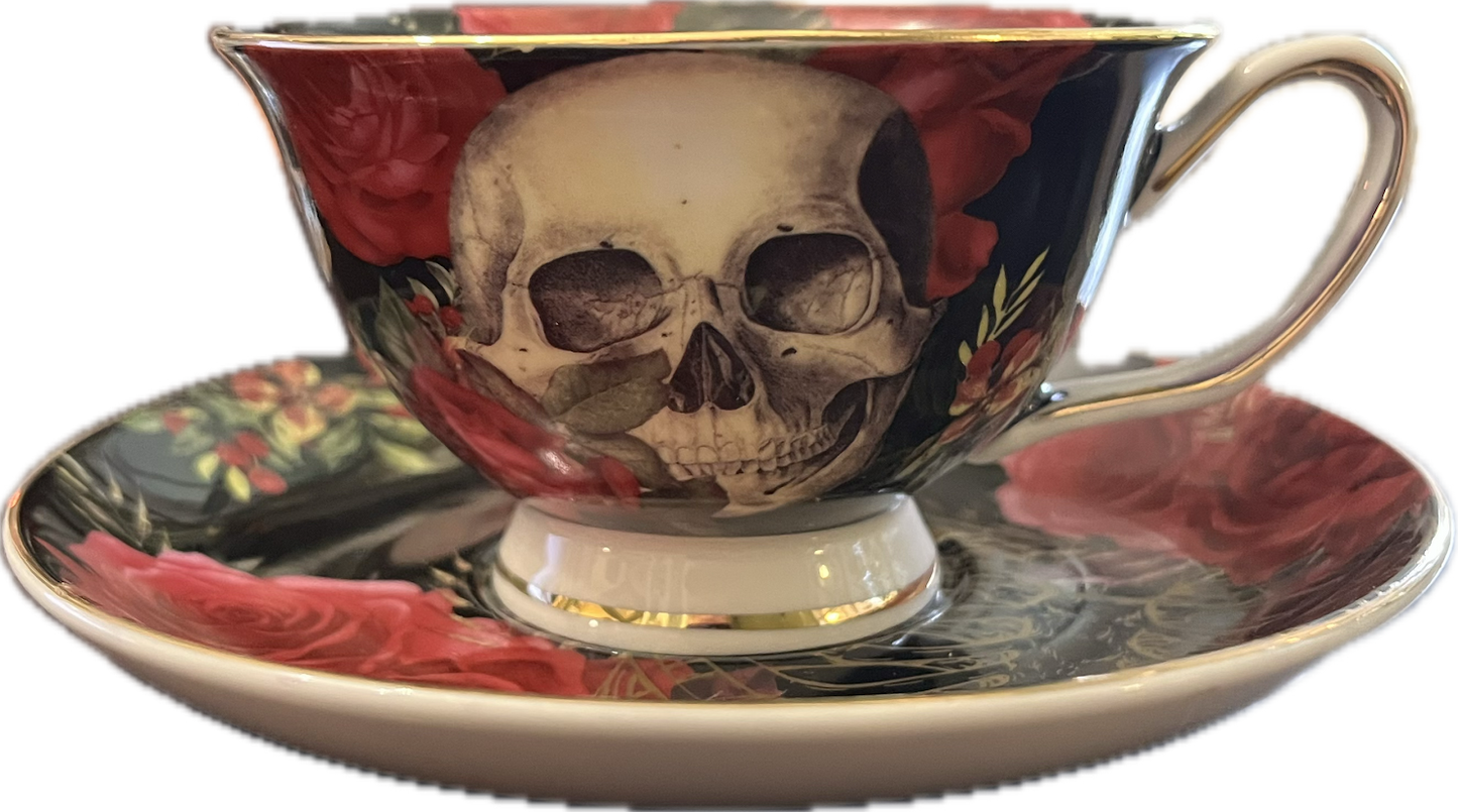 Skull & Roses by Grace's Teaware - Teacup & Saucer - 2 available
