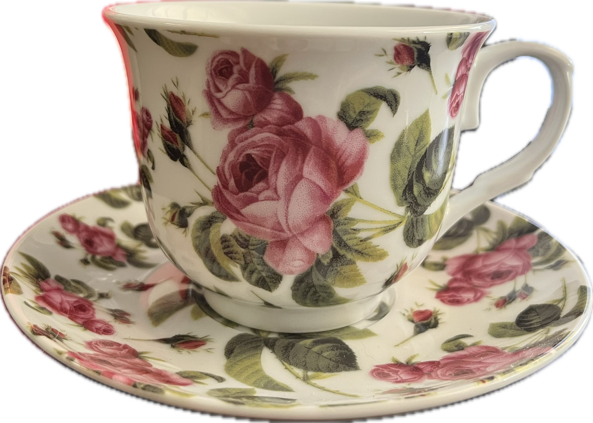 Pink Roses by Kent Pottery - Teacup & Saucer - 1 available