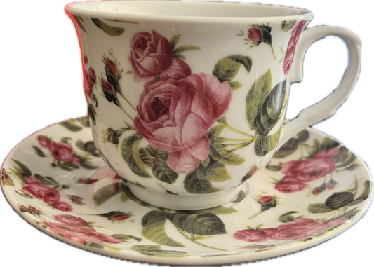 Pink Roses by Kent Pottery - Teacup & Saucer - 1 available