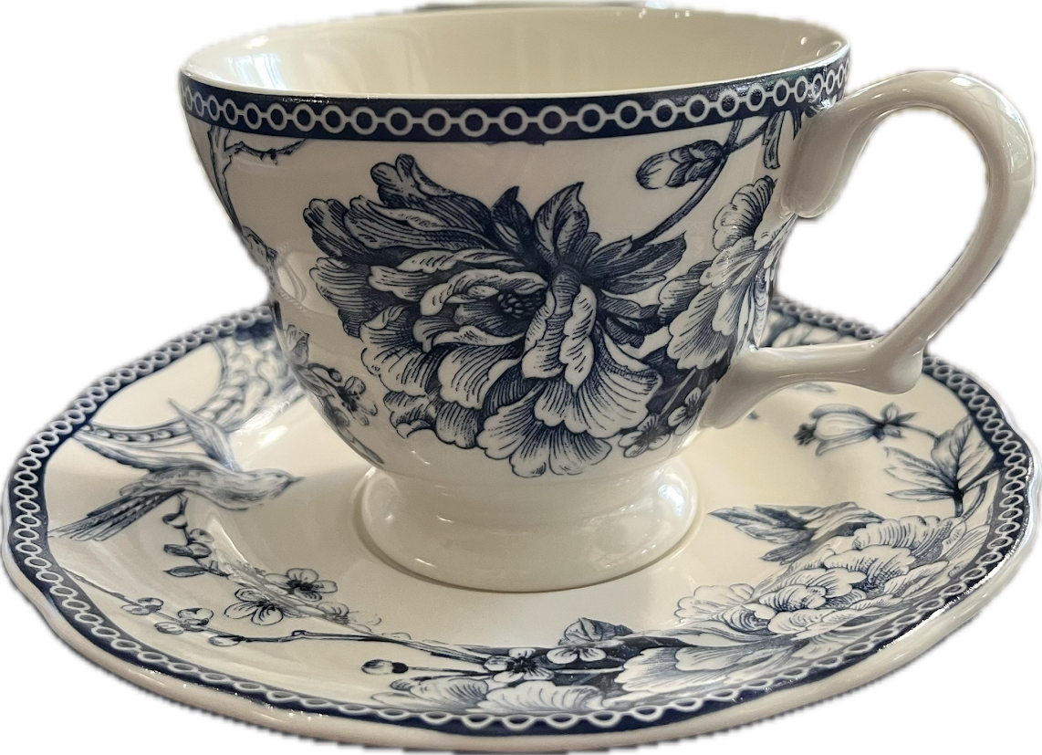 Adelaide Blue and White by 222 Fifth - Teacup & Saucer -  2 available
