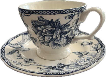 Adelaide Blue and White by 222 Fifth - Teacup & Saucer -  2 available
