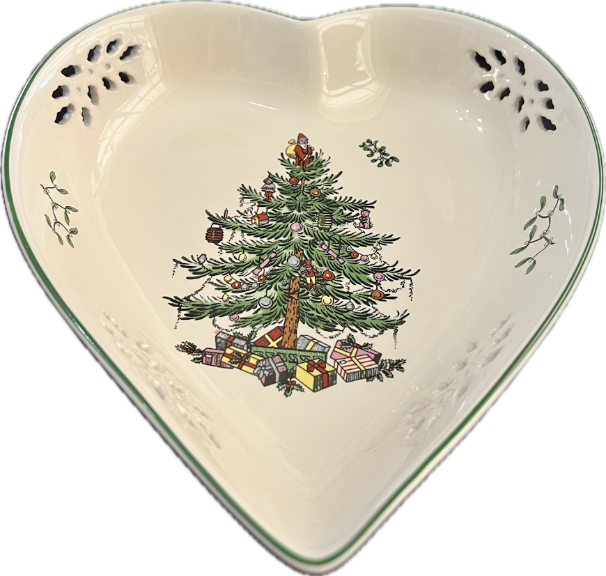 Christmas Tree by Spode - Pierced Heart Candy Dish - 1 available