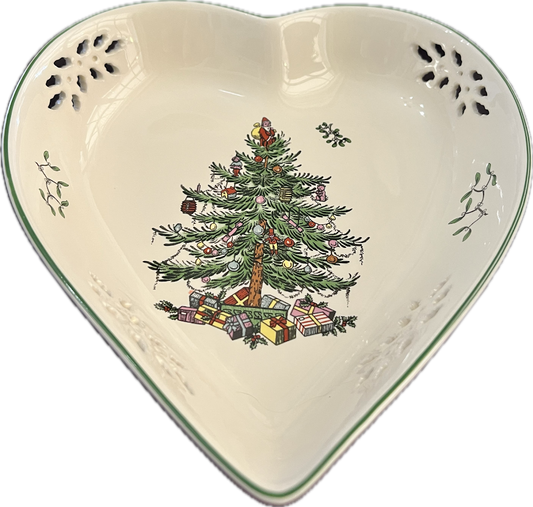 Christmas Tree by Spode - Pierced Heart Candy Dish - 1 available