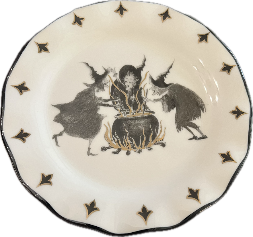 Witch Brew - 3 Witches - by Potter's Studio - Bread & Butter / Dessert Plate - 3 available