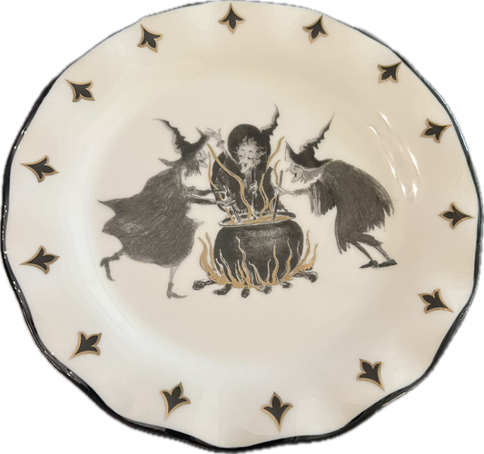 Witch Brew - 3 Witches - by Potter's Studio - Bread & Butter / Dessert Plate - 3 available
