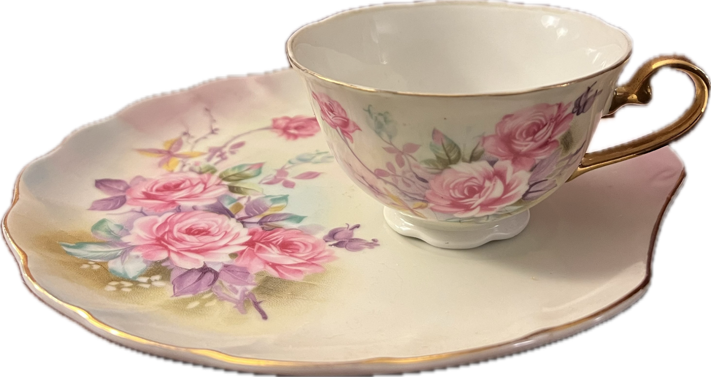 Rose Garden by Lefton - Snack Plate & Teacup - 2 available