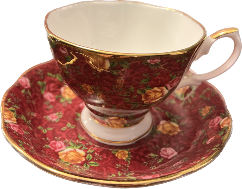 Old Country Roses - Ruby Lace by Royal Albert - Teacup & Saucer - 1 available