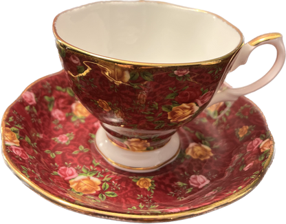 Old Country Roses - Ruby Lace by Royal Albert - Teacup & Saucer - 1 available