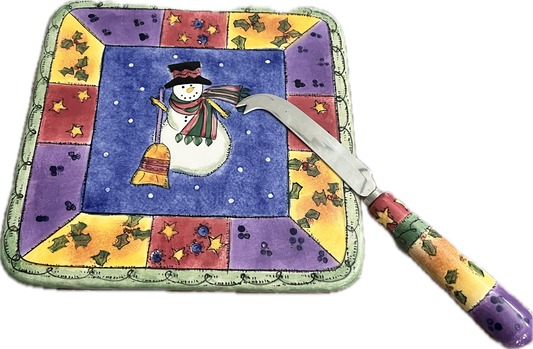 Sweet Shoppe Christmas by Sango - Cheese Tray and Knife - 1 available