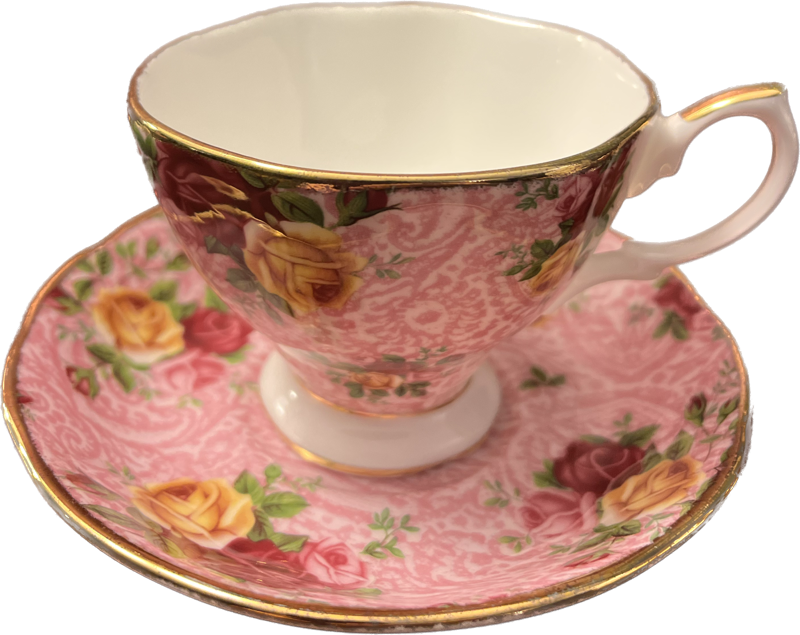 Old Country Roses - Dusky Pink Lace by Royal Albert - Teacup & Saucer - 1 available