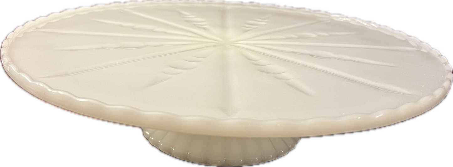 W100 Milk Glass by Anchor Hocking - Footed Cake Stand - 1 available